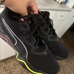 Puma Black Sneakers with Neon Highlights